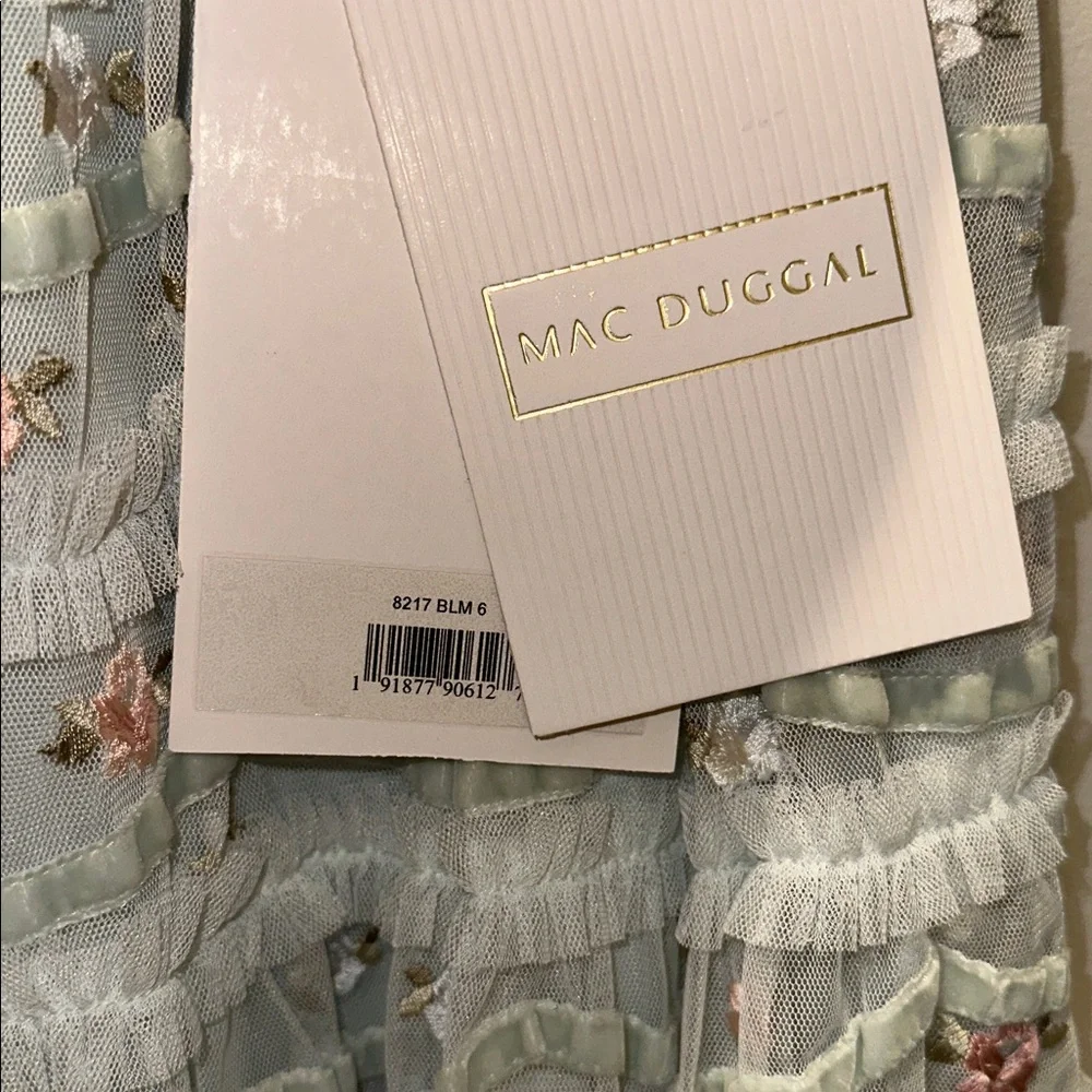 Mac Duggal Girls Ruffled Floral Embroidered Gown - Picture 9 of 15